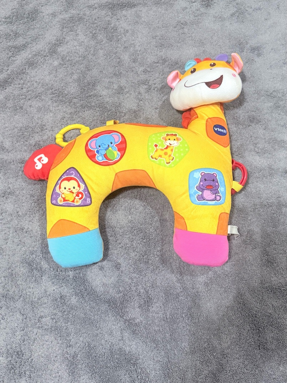 Bright Yellow Giraffe Plush Activity Toy for Kids